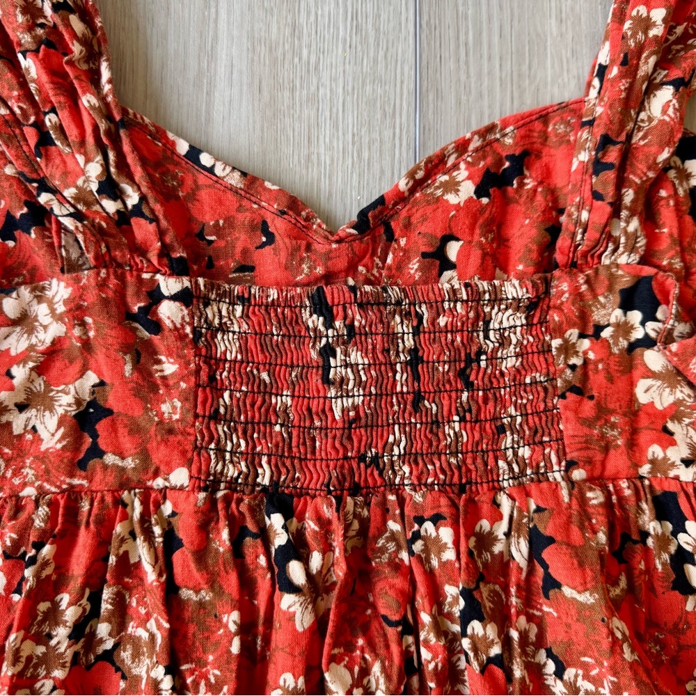 Free People floral Pattern Play Mini Dress M EUC Boho Flowy flirty - Picture 14 of 15
